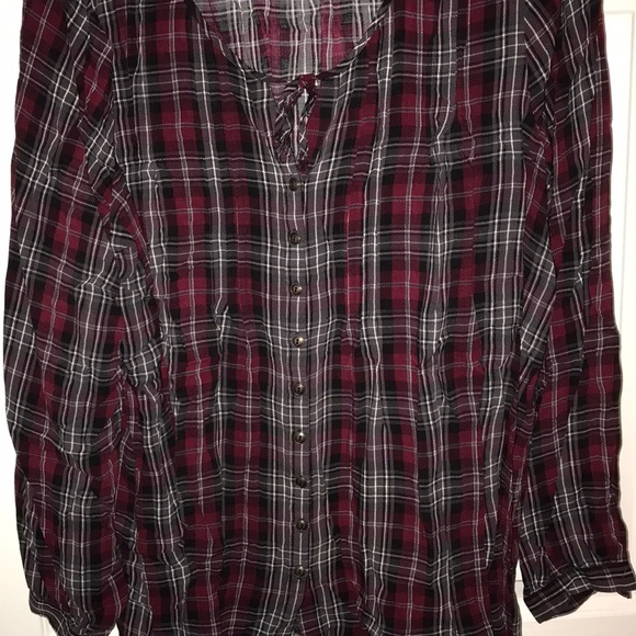 Torrid plus size plaid blouse - Picture 3 of 3